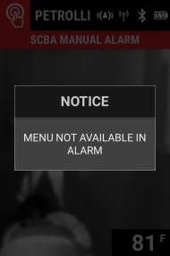 Menu Not Available in Alarm